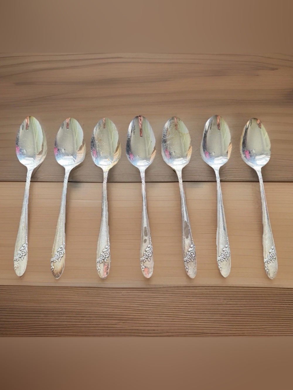 Oneida Vintage Set Of 7‎ Tudor Plate Community Queen Bess II Teaspoons 6”